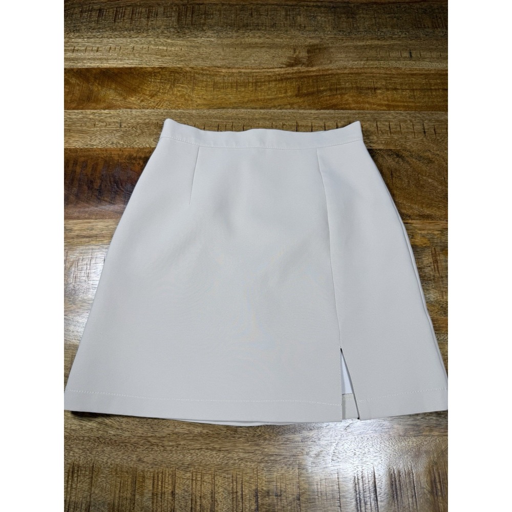 Womens Cream Mini Skort Built In Shorts Side Slit Size M Tennis Golf